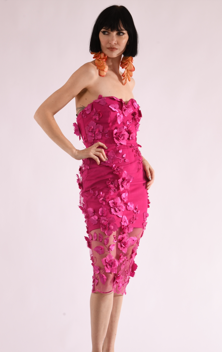 Ivy 3d Flower embroidery Dress Pellone Collection Ivy 3d Flower embroidery Dress Pellone Collection